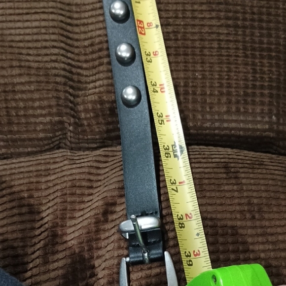 GAP Black Studded Leather Belt with Silver Hardware - Picture 2 of 5